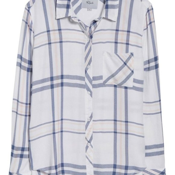 NEW RAILS Hunter Plaid Shirt In Indigo Powder Blus - Picture 6 of 8